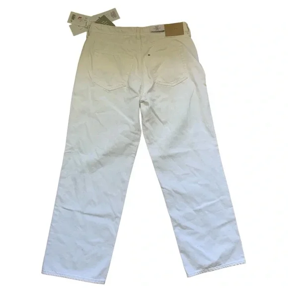 H&M White Denim Jeans Curvy Fit Baggy Low Waist Womens Size 6 New with tag - Picture 2 of 5
